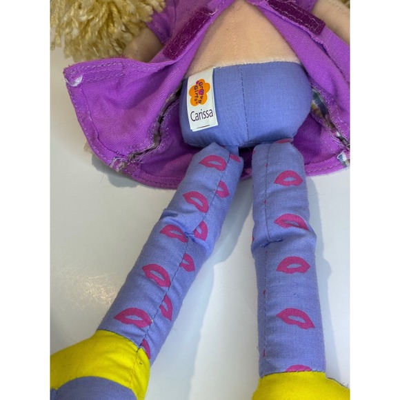 Carissa Rag Doll Blonde Pigtails Purple Dress Lip Print Leggings Shoes - Picture 7 of 11